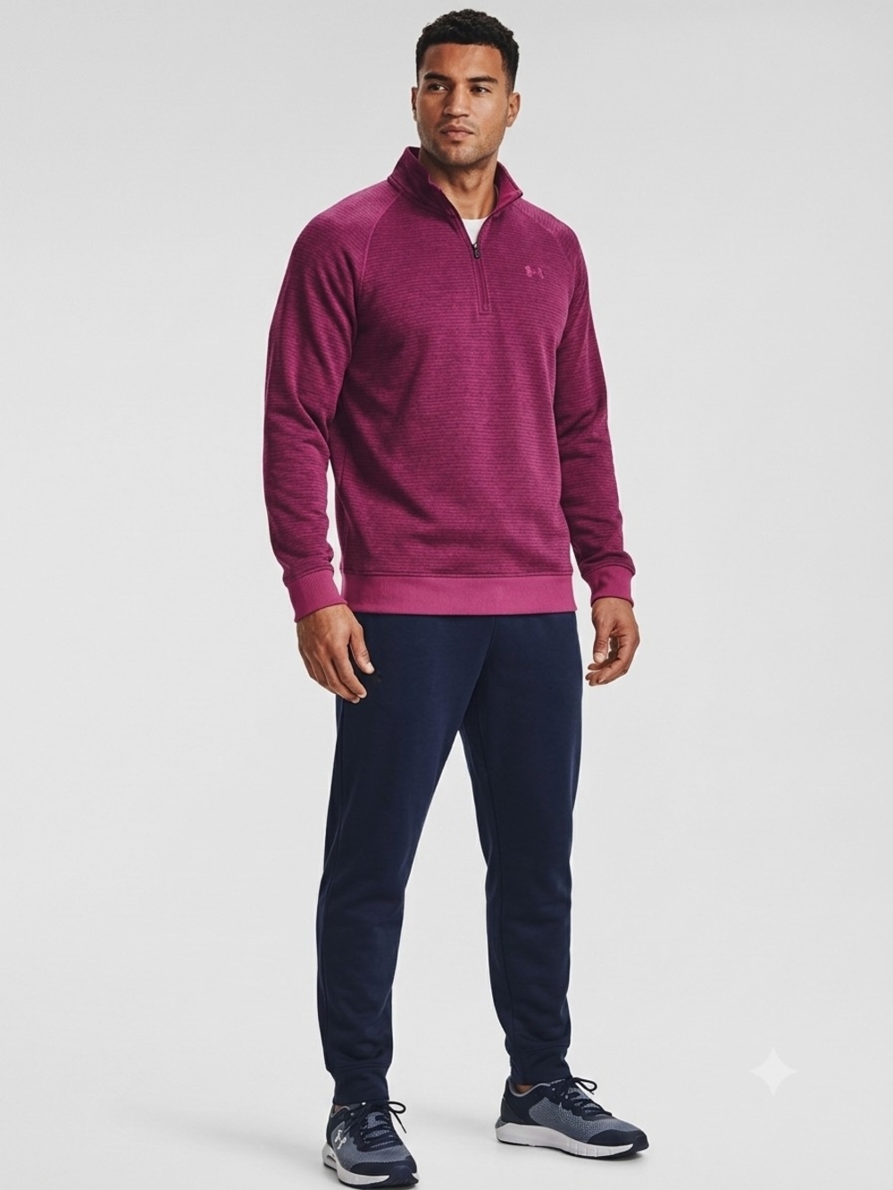 Under Armour Men's Quarter-Zip Sweatshirt - Berry